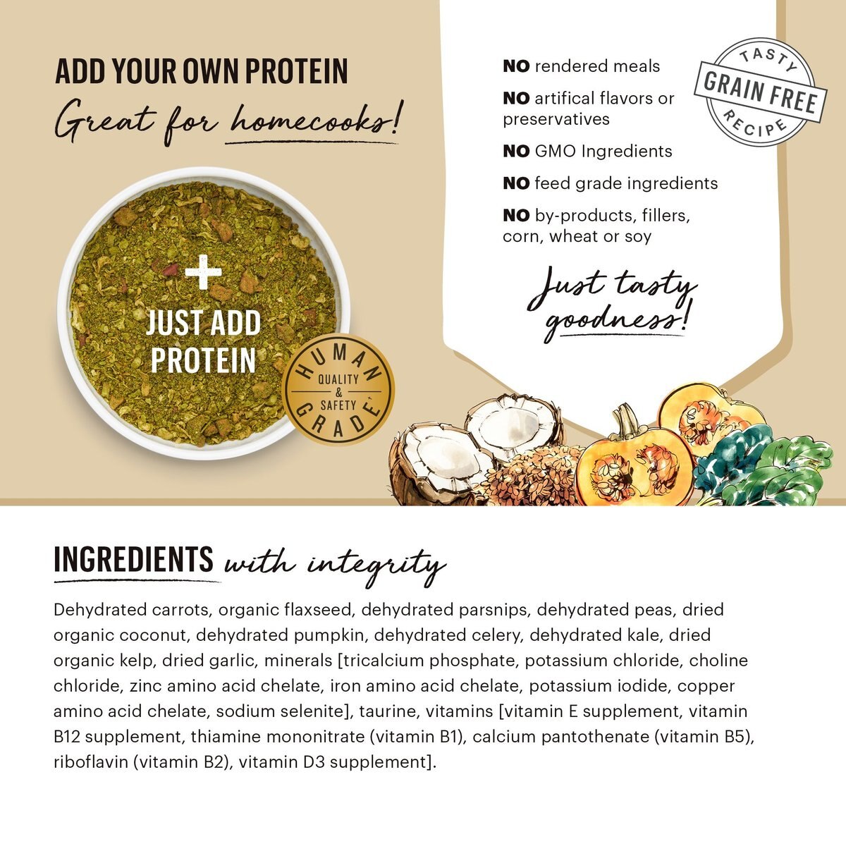 The Honest Kitchen Veggie， Nut and Seed Grain-Free Dehydrated Dog Food Base Mix