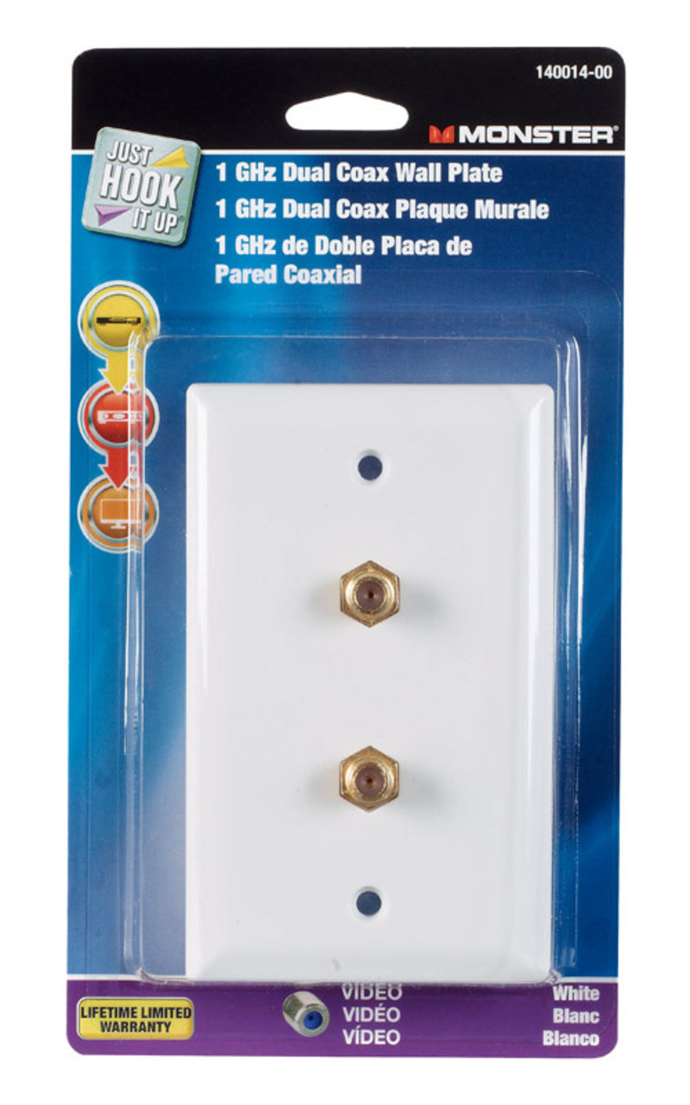 WALLPLATE COAX DUAL WHT