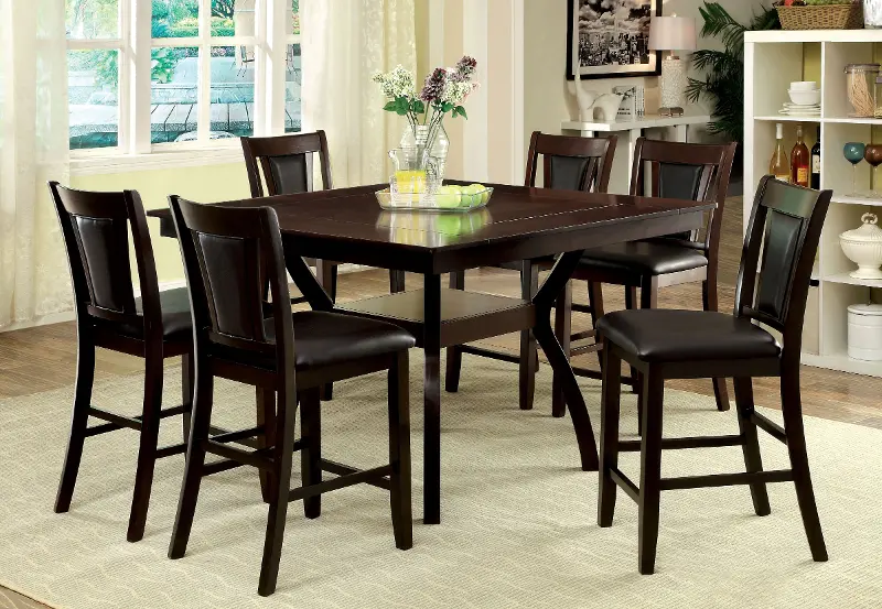 Brent Dark Cherry 5 Piece Counter Height Dining Room Set