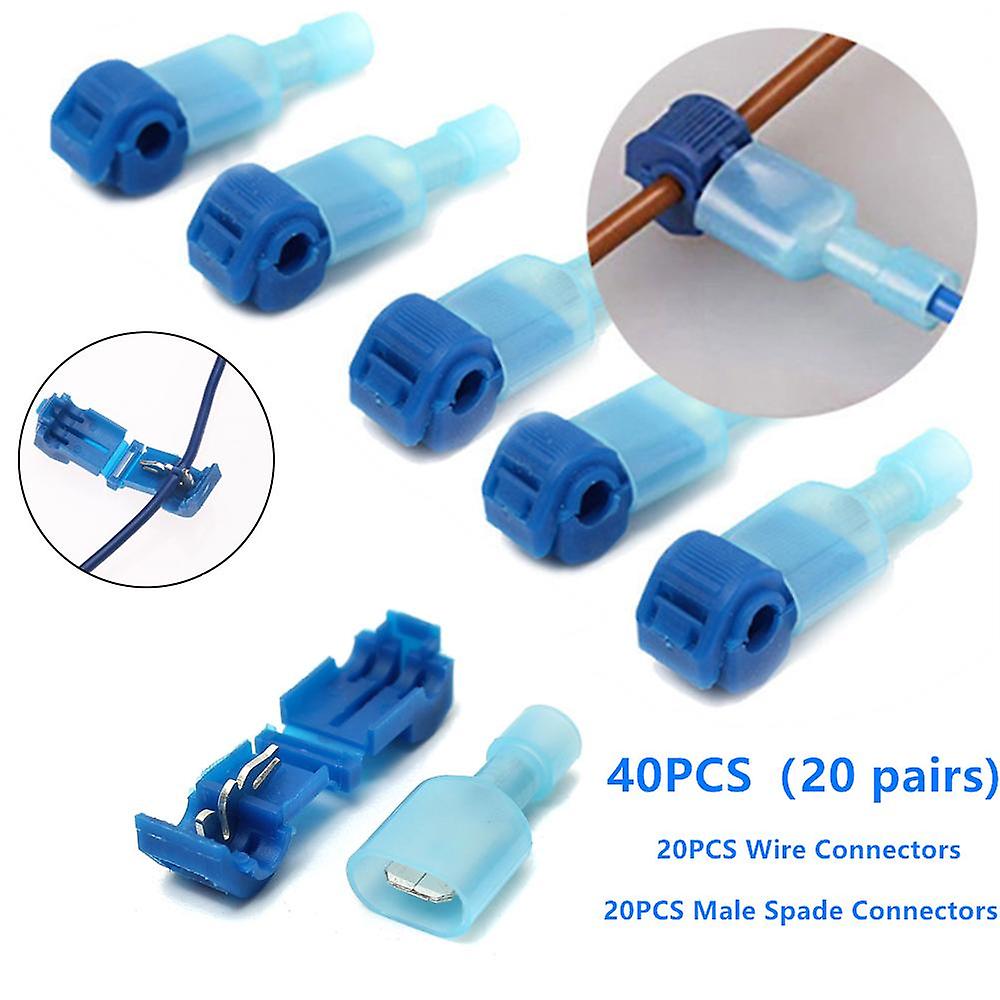 40 Pcs (20pairs) Quick Splice Wire Connector Electrical Cable Connectors Snap Splice Lock Wire Crimp Terminals Waterproof