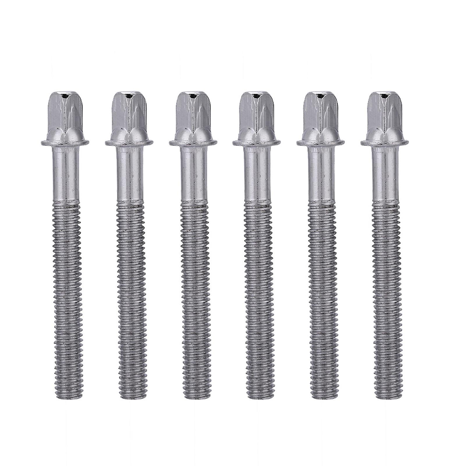 6pcs Standard 6 * 60mm Bass Drum Key Tension Rod Set Replacement Accessory