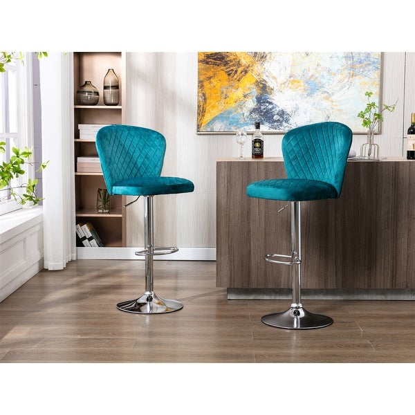 Set of 2 Bar Stools with Back and Footrest Counter Height Dining Chairs