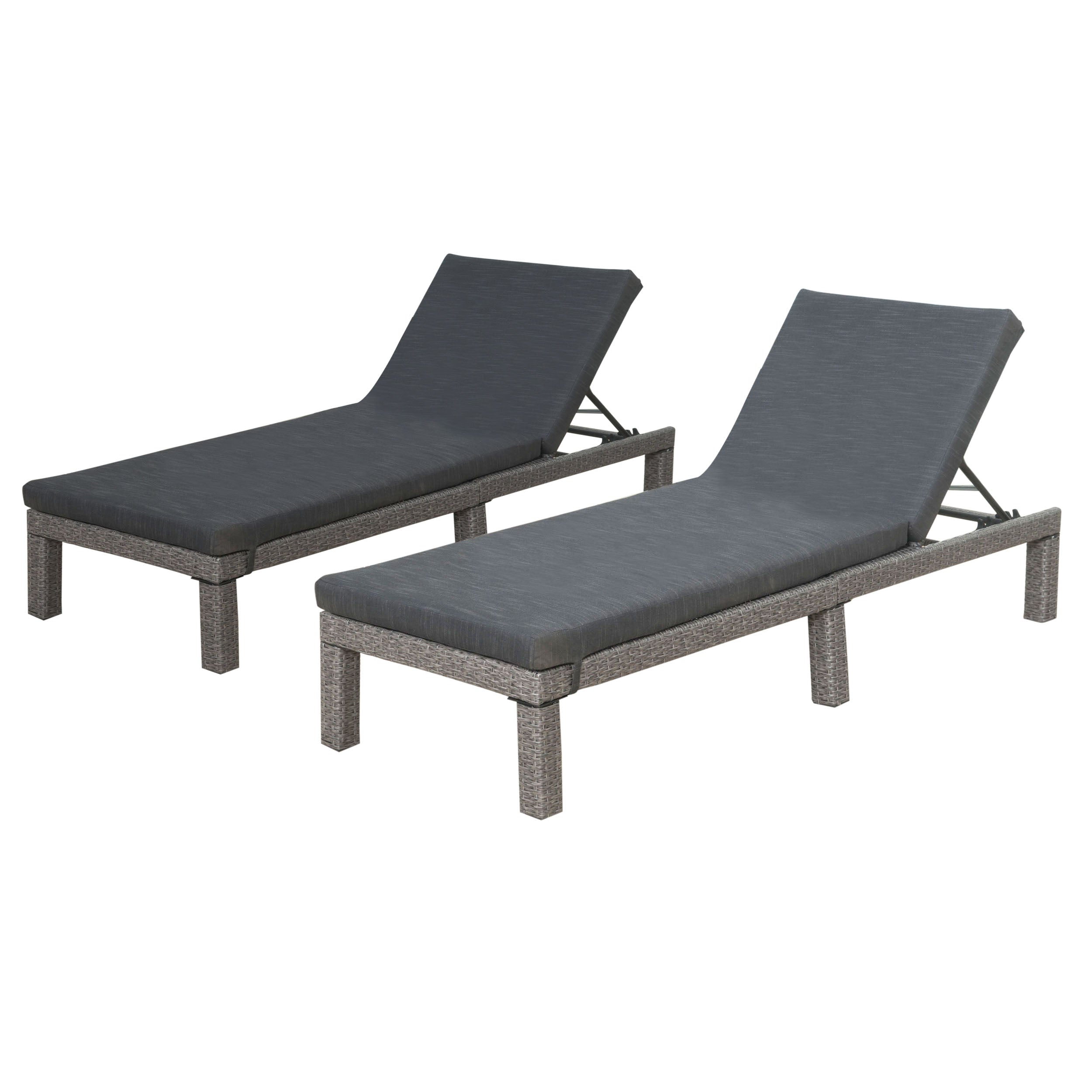 Budva Outdoor Wicker Adjustable Chaise Lounge w/ Cushion