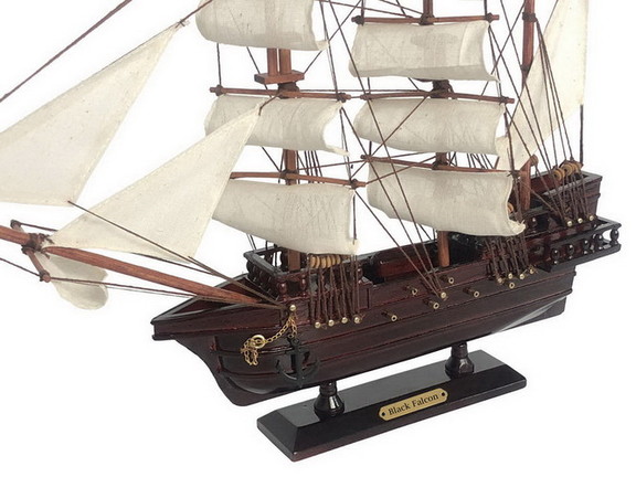 Handcrafted Model Ships Black Falcon White Sails 2...