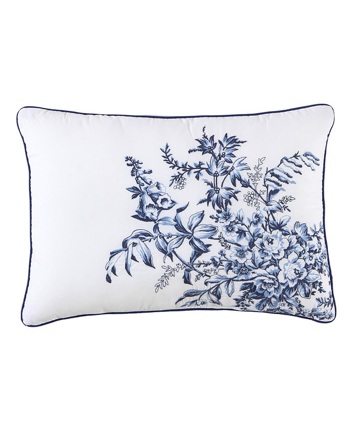 Laura Ashley Bedford Embroidered Decorative Pillow， 14