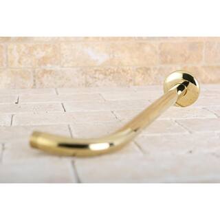 Kingston Brass Claremont Rain Drop 12 in. Shower Arm with Flange in Polished Brass HK112A2