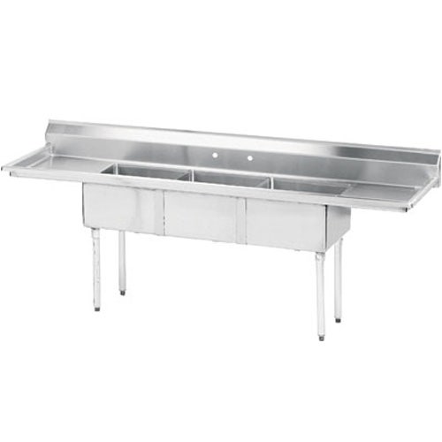 Advance Tabco FE-3-1014-15RLX Fabricated 3-Compartment Sink， Left and Right 15