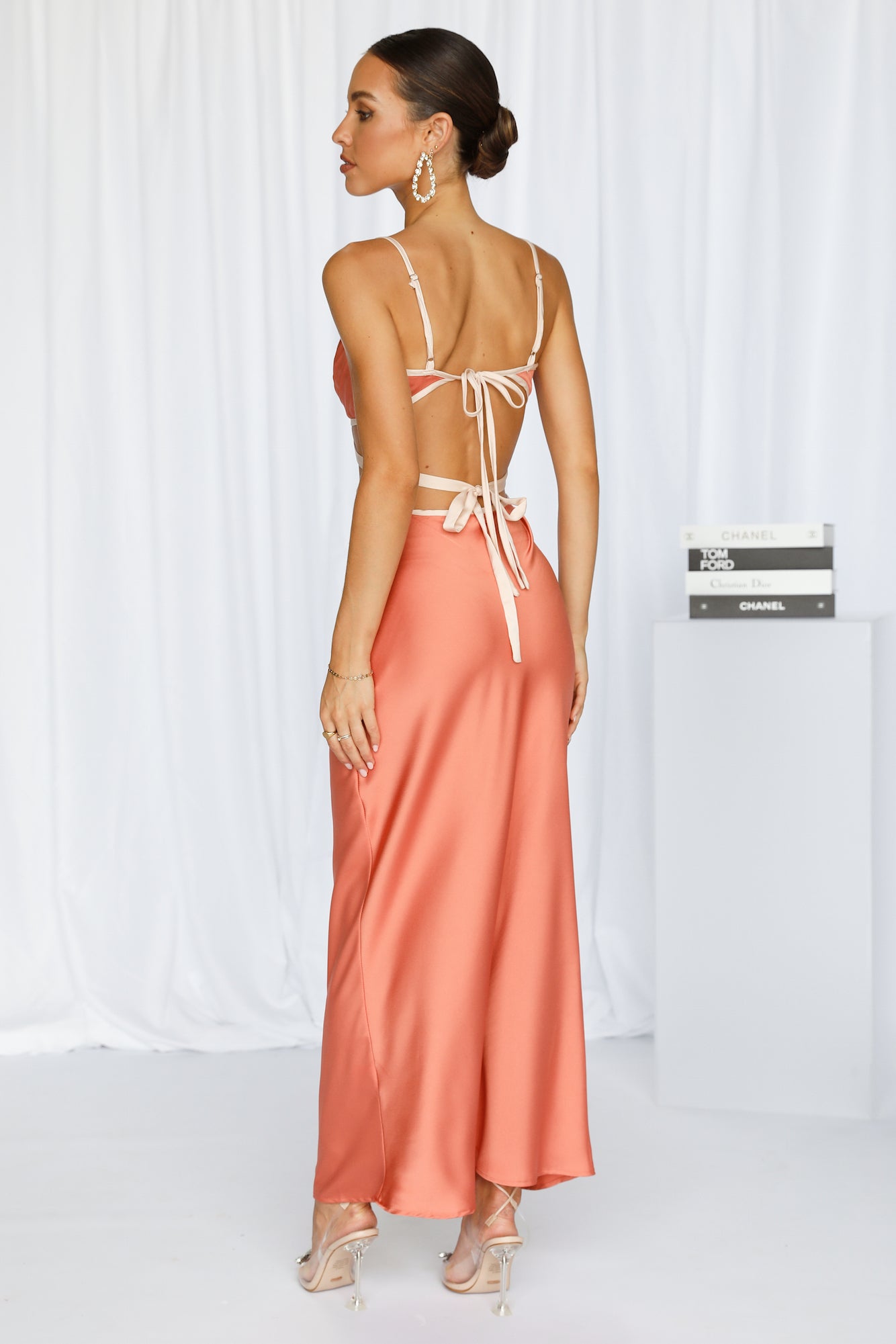 Imaginary Nights Midi Dress Coral