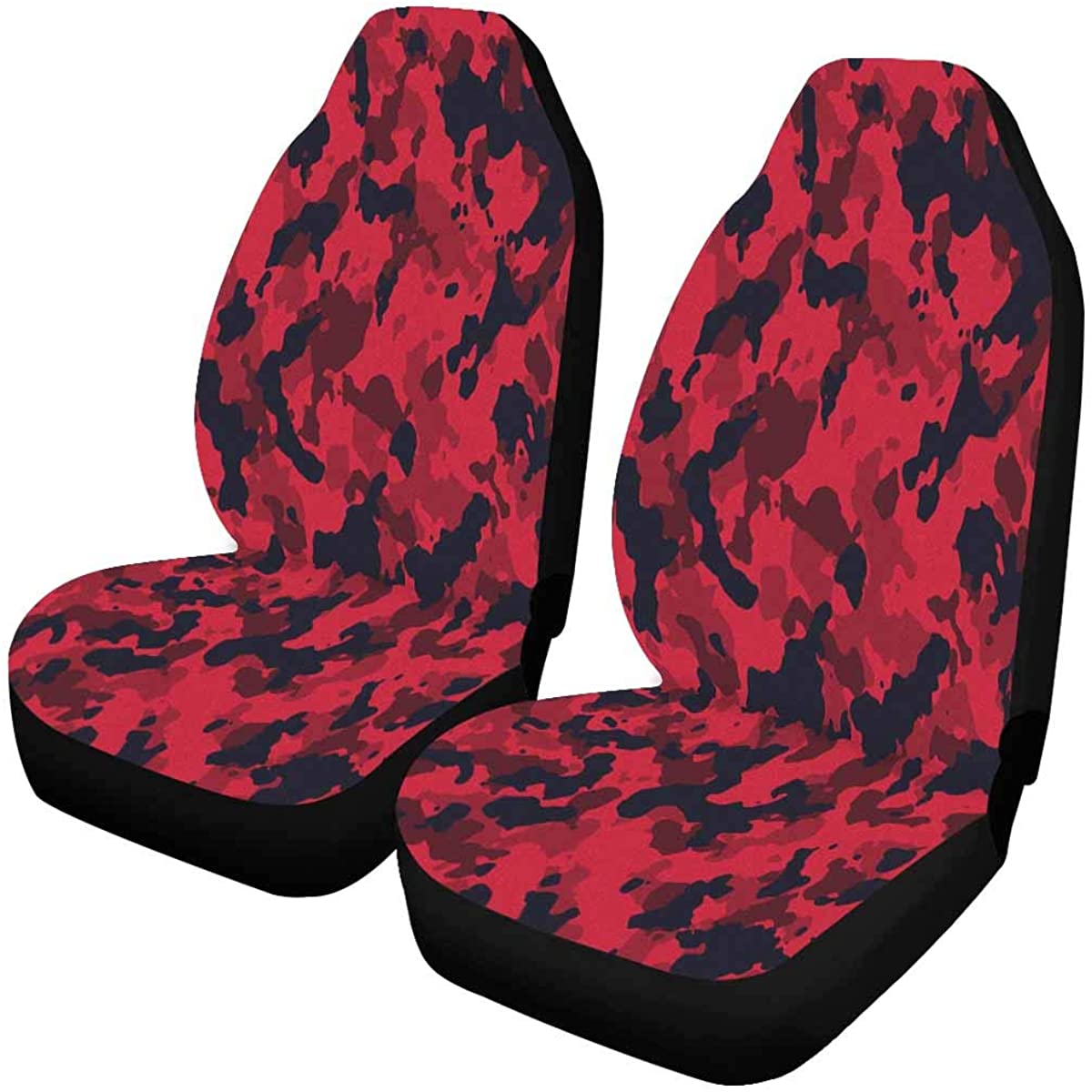 KXMDXA Set of 2 Car Seat Covers Tan Elite Red Urban Horizontal Camouflage Universal Auto Front Seats Protector Fits for Car，SUV Sedan，Truck