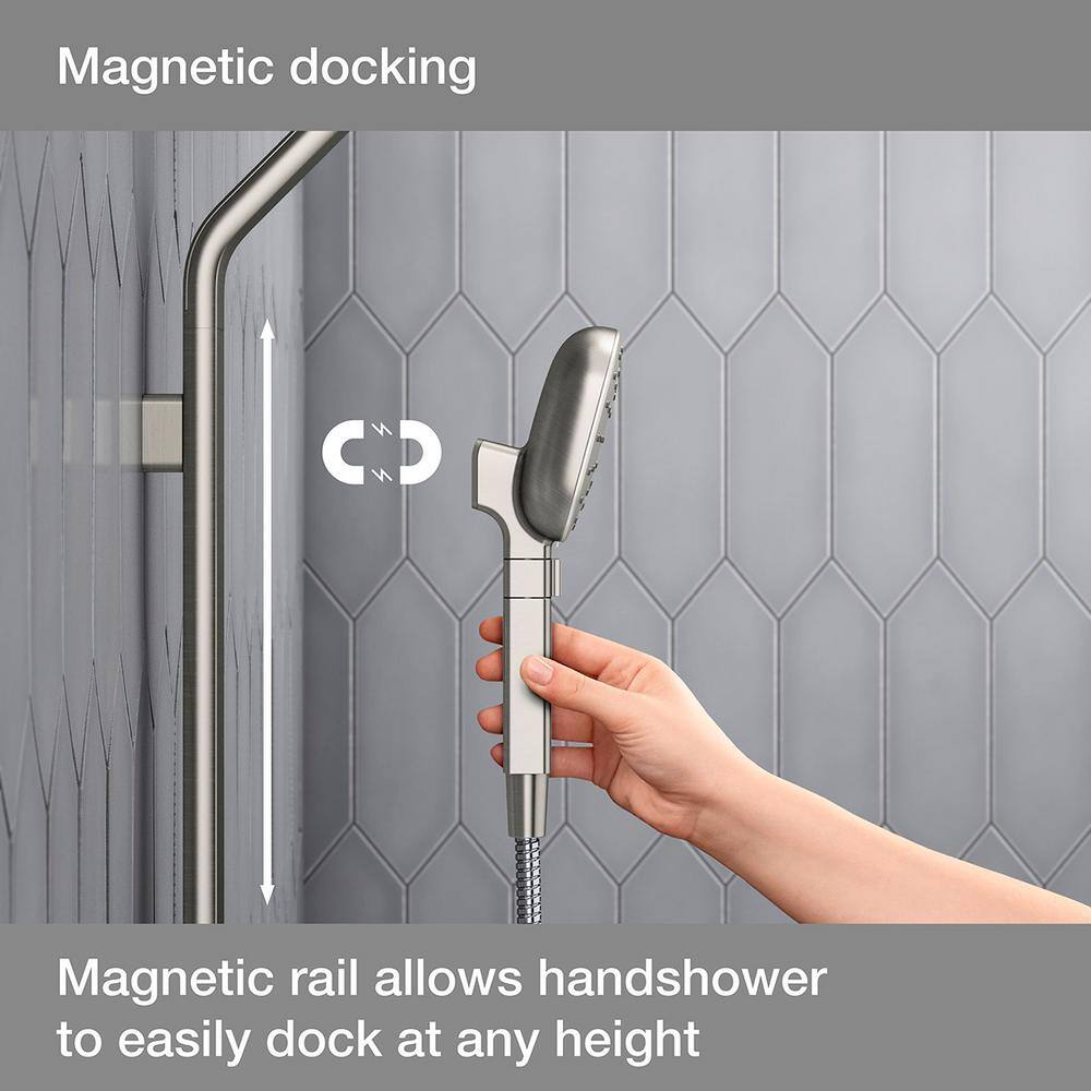 KOHLER Windet Showering Rail Combo in Vibrant Brushed Nickel K-R27971-G-BN