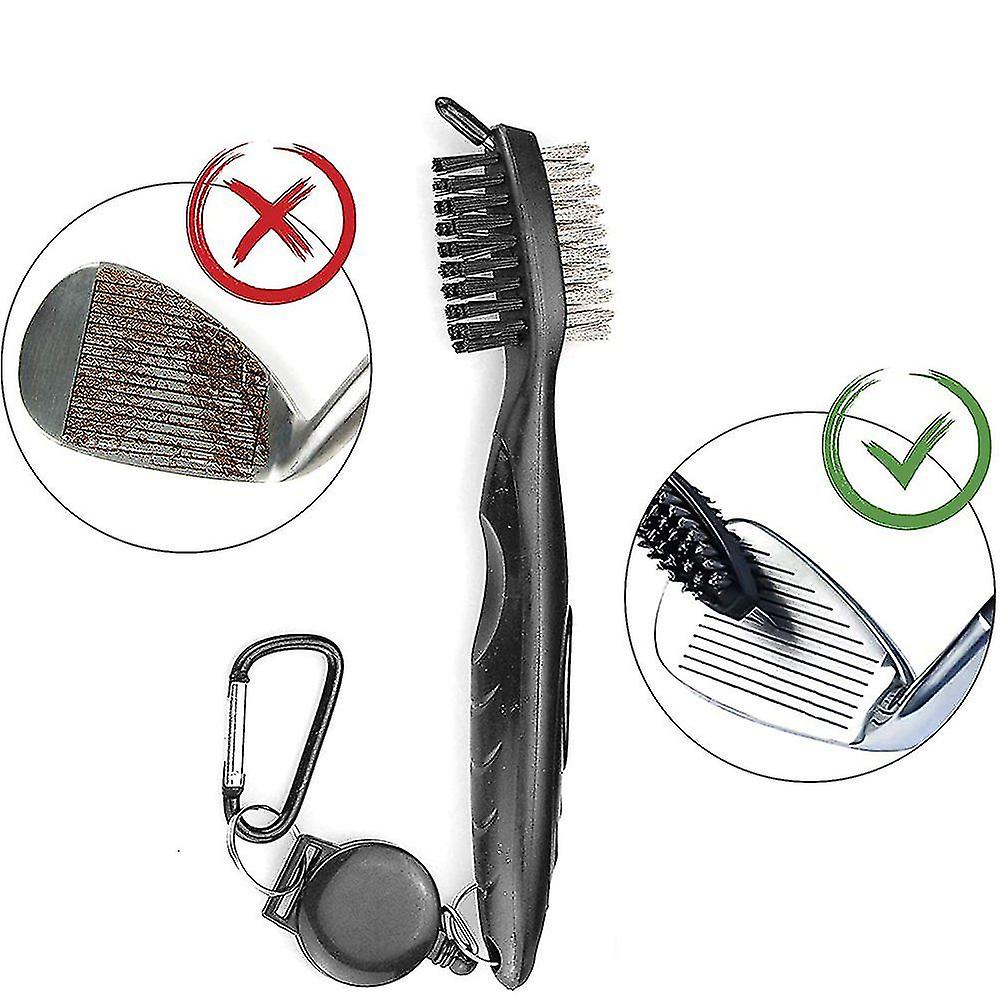 In 1 Golf Club Cleaning Kit: Golf Club Cleaning Brush + Magnetic Keychain + Golf Club Towel