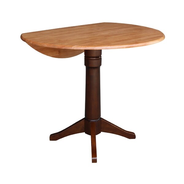 42 in. Round Top Dual Drop Leaf Pedestal Dining Table