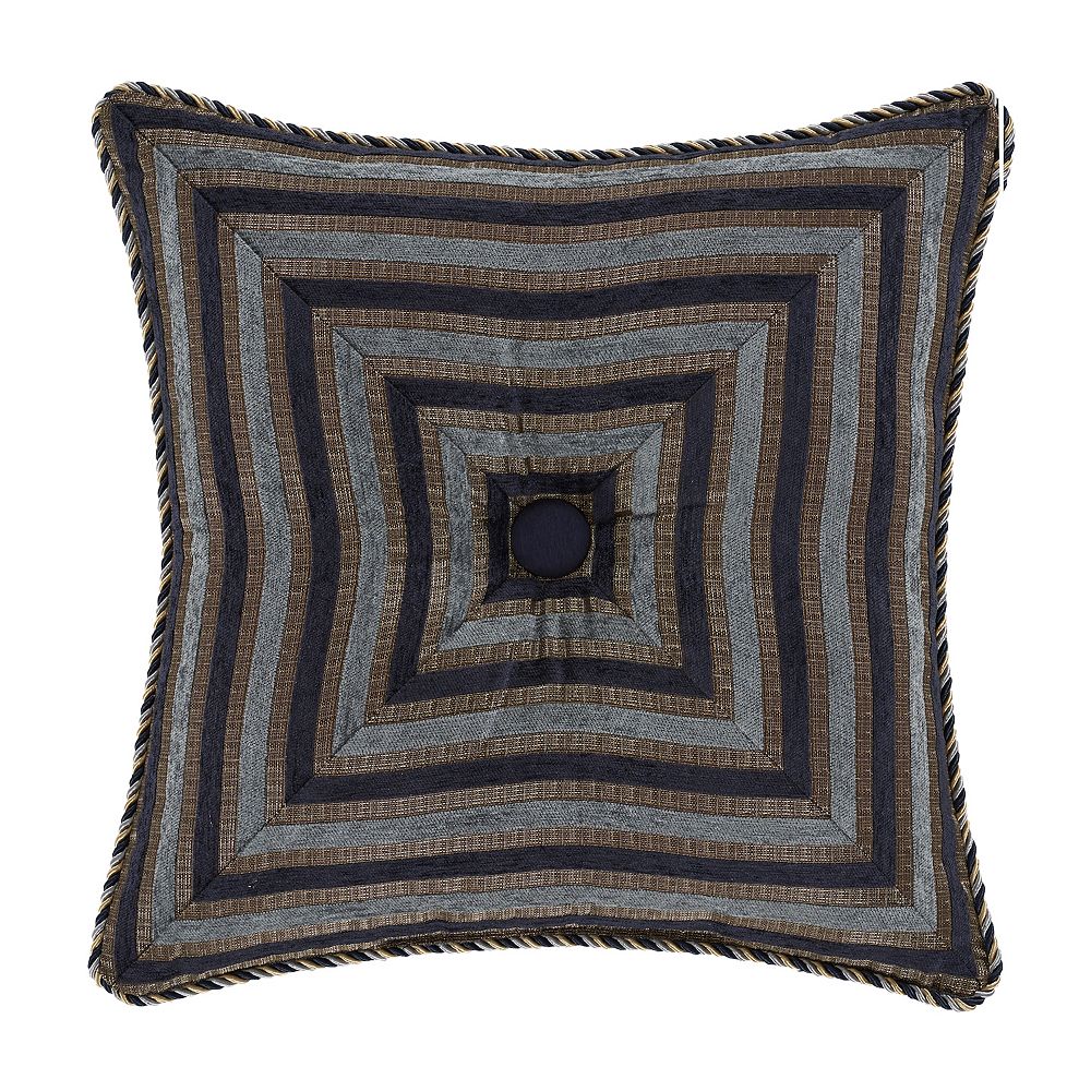 Five Queens Court Bristol Indigo 18 Square Embellished Decorative Throw Pillow