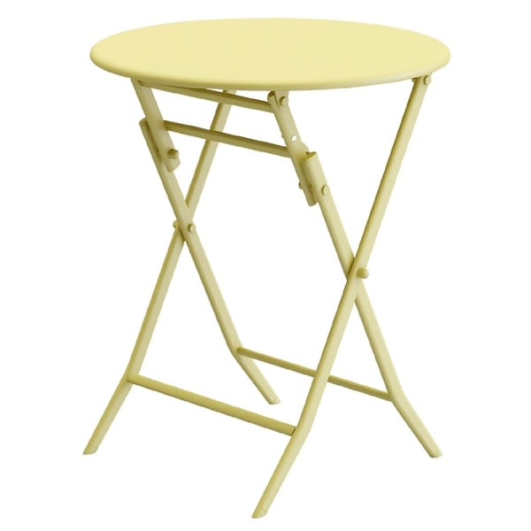 3Piece Patio Bistro Set of Foldable Round Table and Chairs，Yellow