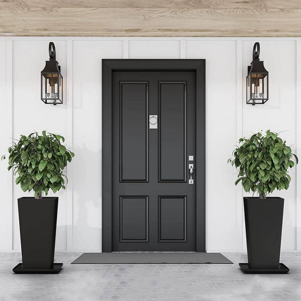 Cubilan Set of 2 Tall Outdoor Planters 24 in. L Planters for Indoor Outdoor Plants Tapered Square Flower Pots B0BW97T45B