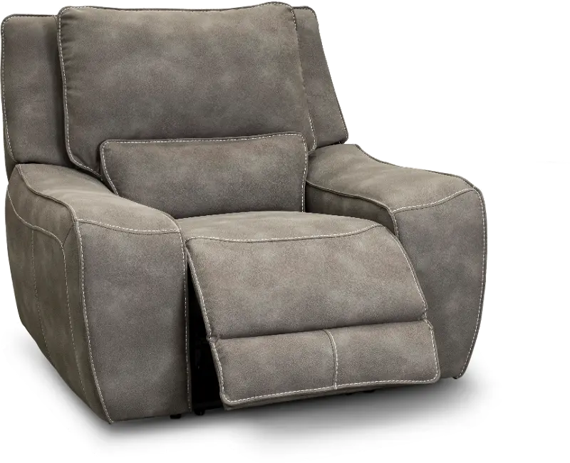 Sauvage Charcoal Gray Power Recliner with Power Headrest