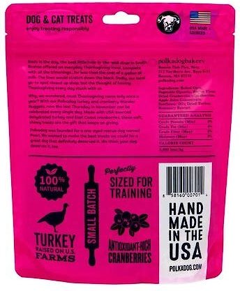 Polkadog Wonder Nuggets Turkey and Cranberry Flavor Soft and Chewy Dog Treats， 12-oz bag