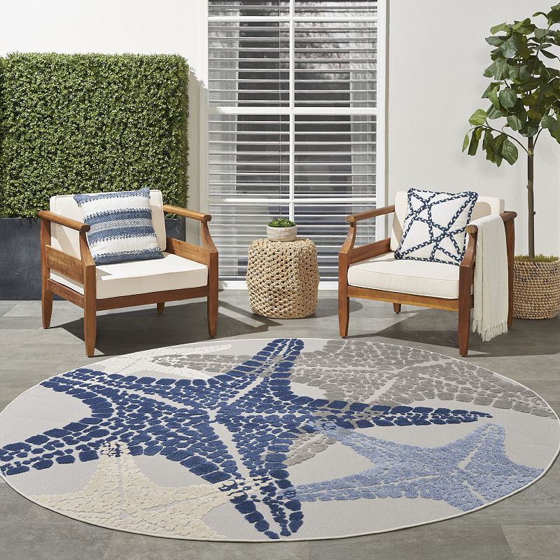 Nourison Aloha Coastal Starfish Outdoor Rug