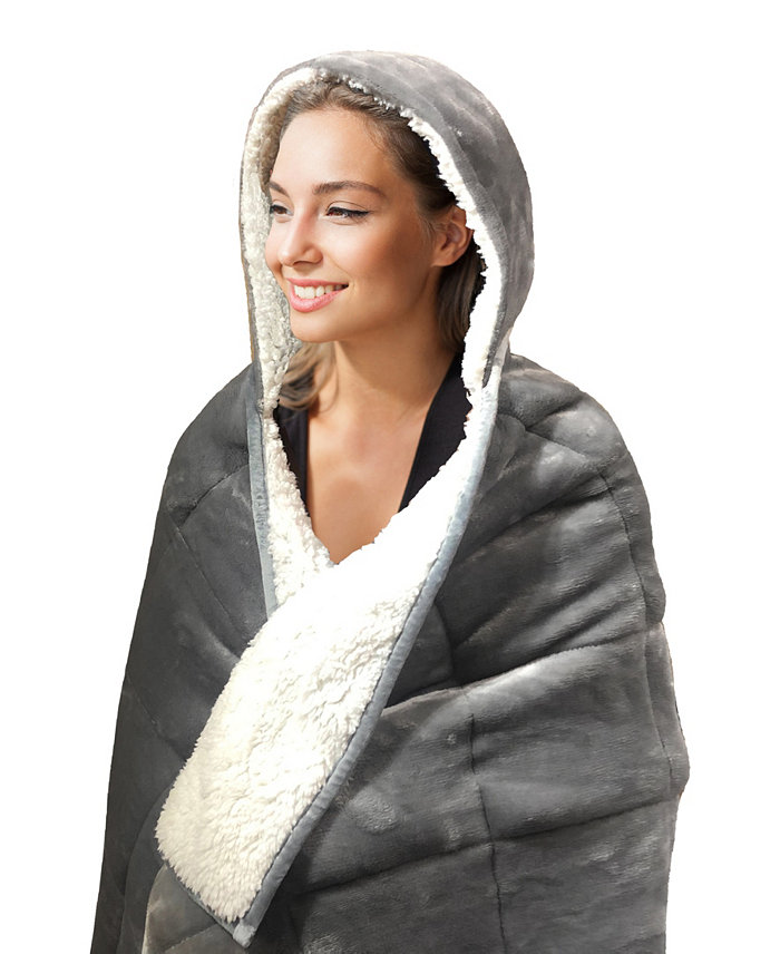 Pur Serenity CLOSEOUT! 10lb Hooded Sherpa Weighted Blanket