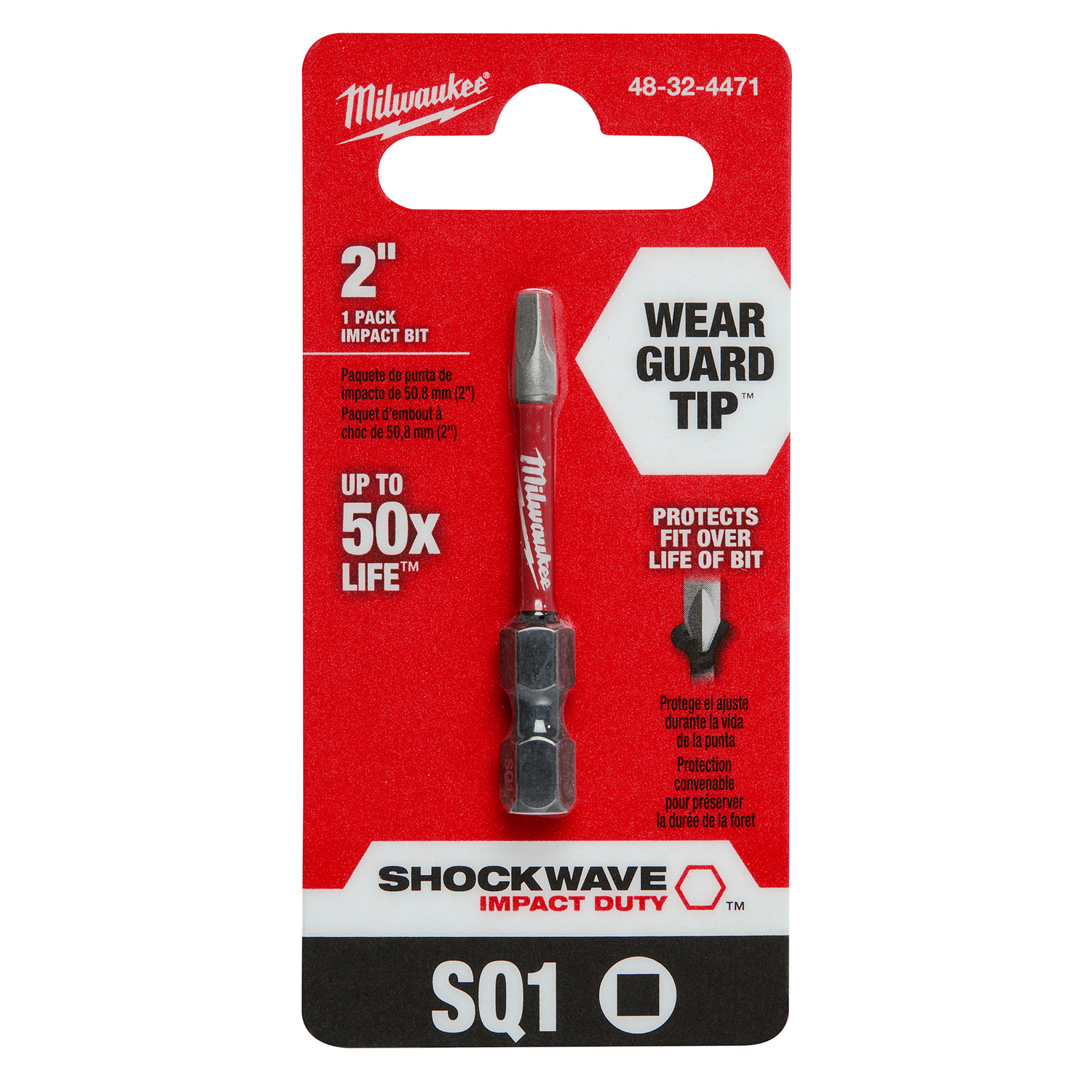 MW Shockwave Square #1 X 2 in. L Screwdriver Bit Steel 1 pc