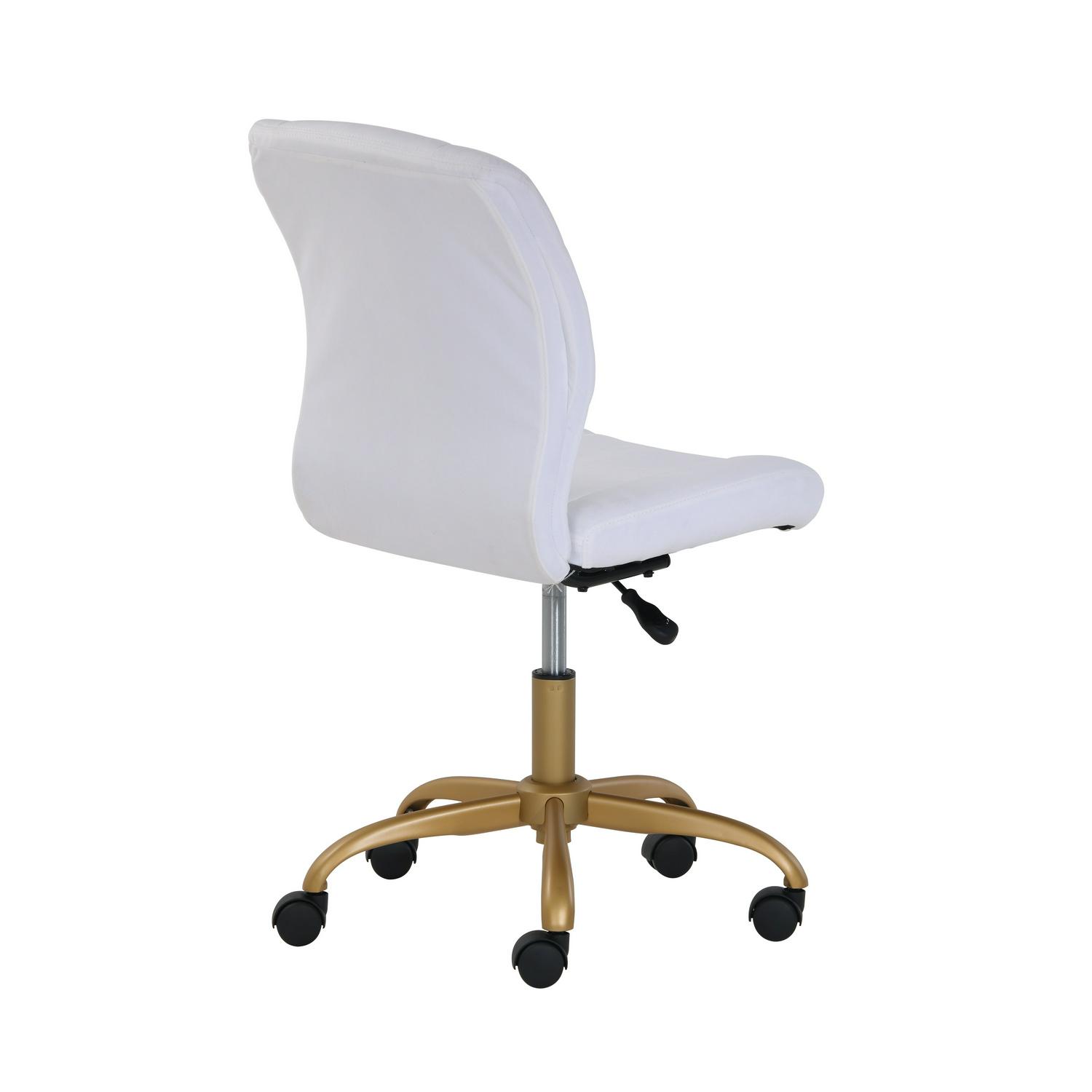 Mainstays Plush Velvet Office Chair White  Crowdfused