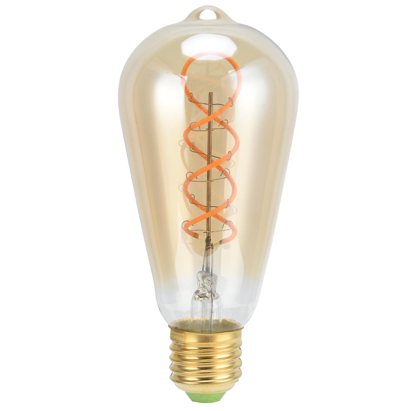 St64 Lamp Bulb E27 4w Vintage Doublespiral Dimmable ment Bulb 220v Warm Lightgold