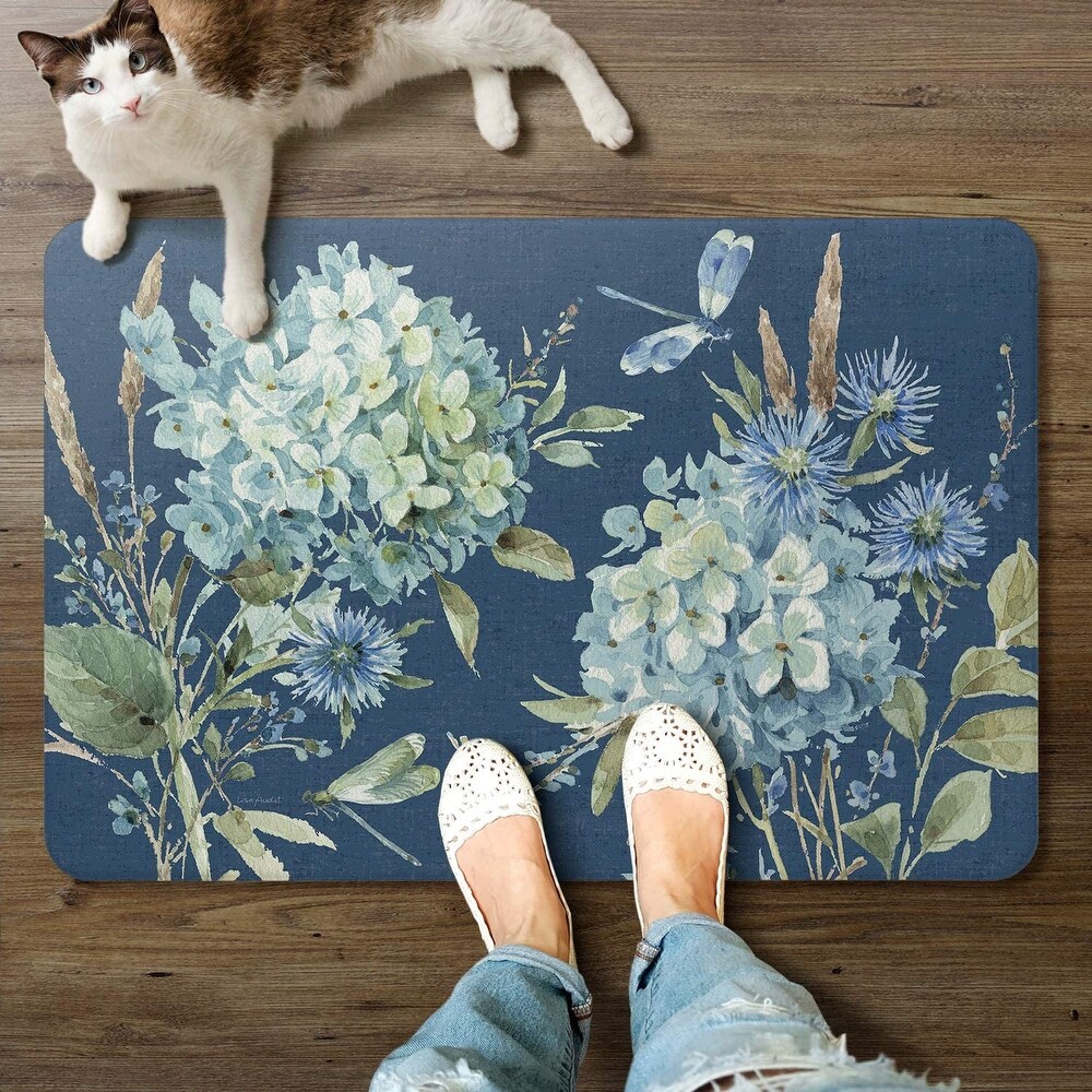 CounterArt Bohemian Blue Memory Foam Comfort Floor Mat 30 inch by 20 inch Made in The USA   30x20x.316