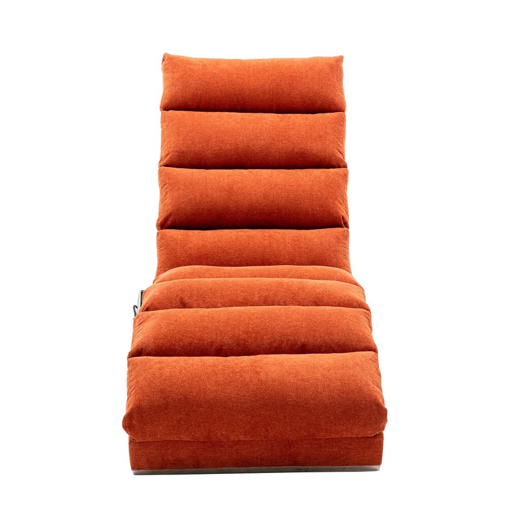 Modern Linen Ergonomic Massage and Heating Function Chaise Lounge with Remote Control and Side Pocket