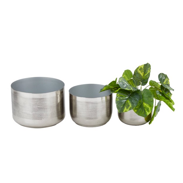 3pc Modern Metal Planter Pots Cosmoliving By Cosmopolitan