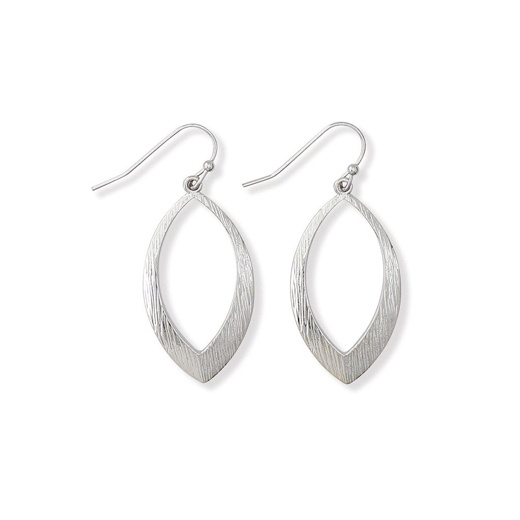 Periwinkle by Barlow  Brushed Silver Ovals Earrings