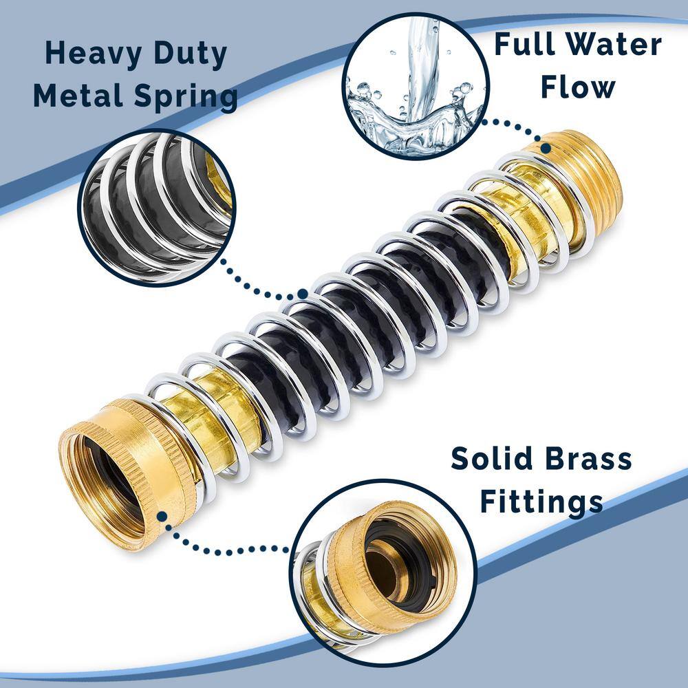 Morvat Garden Hose Kink Protector with Coil Spring Includes 1 Tape and 8 Extra-Rubber Washers (4-Pack) MOR-KCOIL-4-A