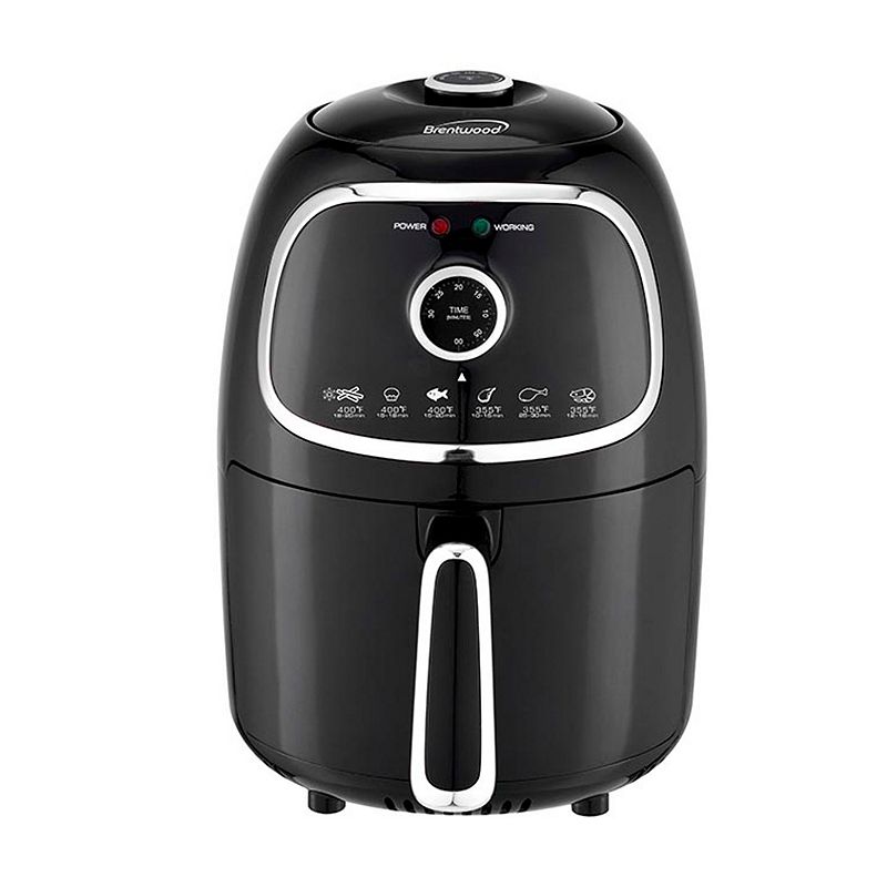 Brentwood AF-202BK 2 Quart Small Electric Air Fryer Black with Timer and Temp Control