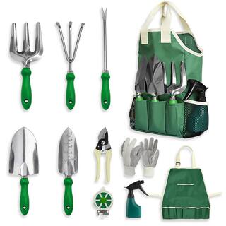 GardenHOME 11-Piece Garden Tool Set Garden Set Gardening Equipment Tote Bag Adjustable Canvas Gardening Apron Garden Gifts HG2111