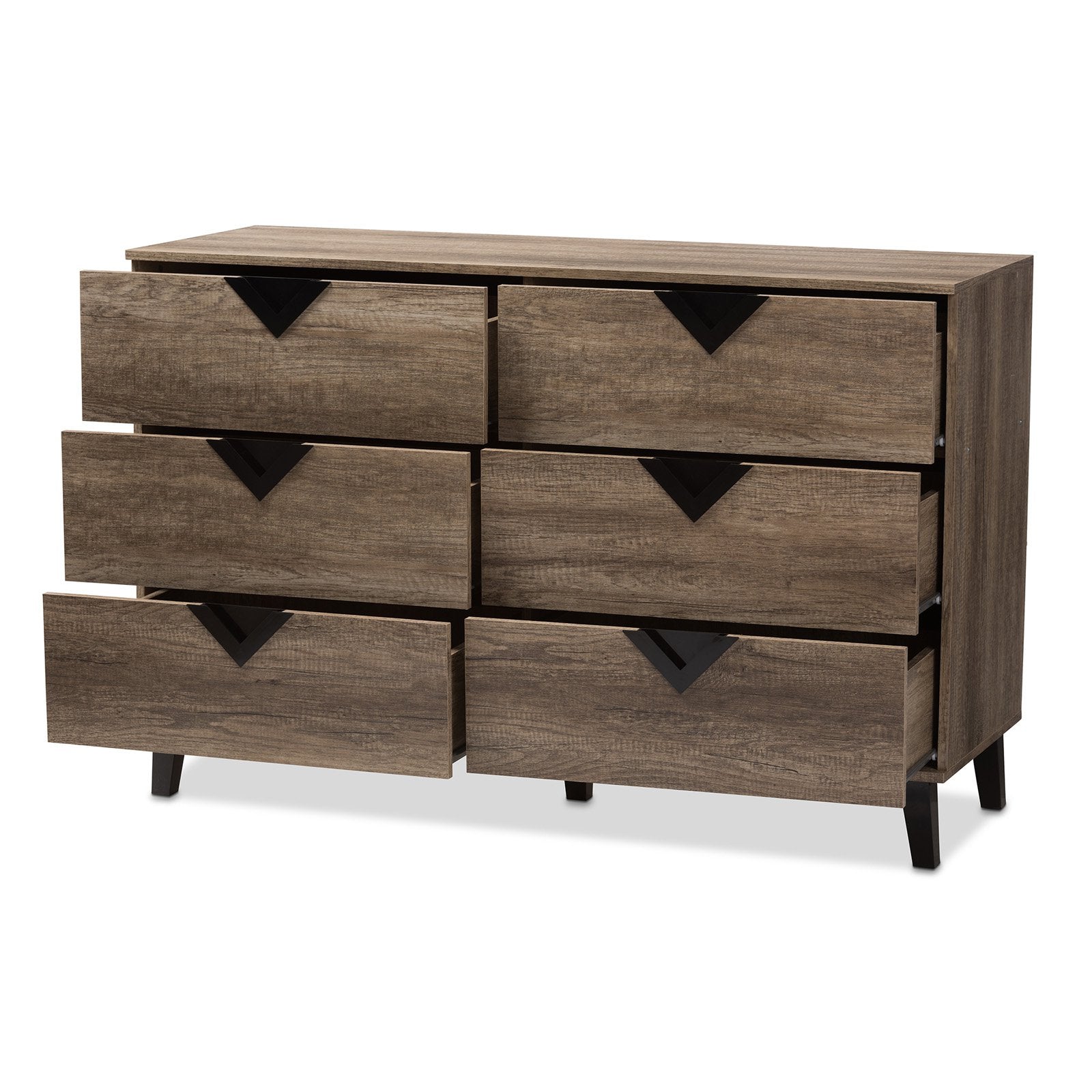 Baxton Studio Wales Modern and Contemporary Light Brown Wood 6-Drawer Chest