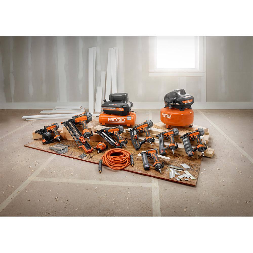 RIDGID 6 Gal. Portable Electric Pancake Air Compressor with 16-Gauge 2-12 in. Straight Finish Nailer OF60150HB-R250SFF