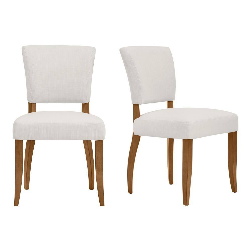 Home Decorators Collection Ivory Upholstered Dining Chairs with Haze Finished Wood Accents (Set of 2) PJC454-PJ222