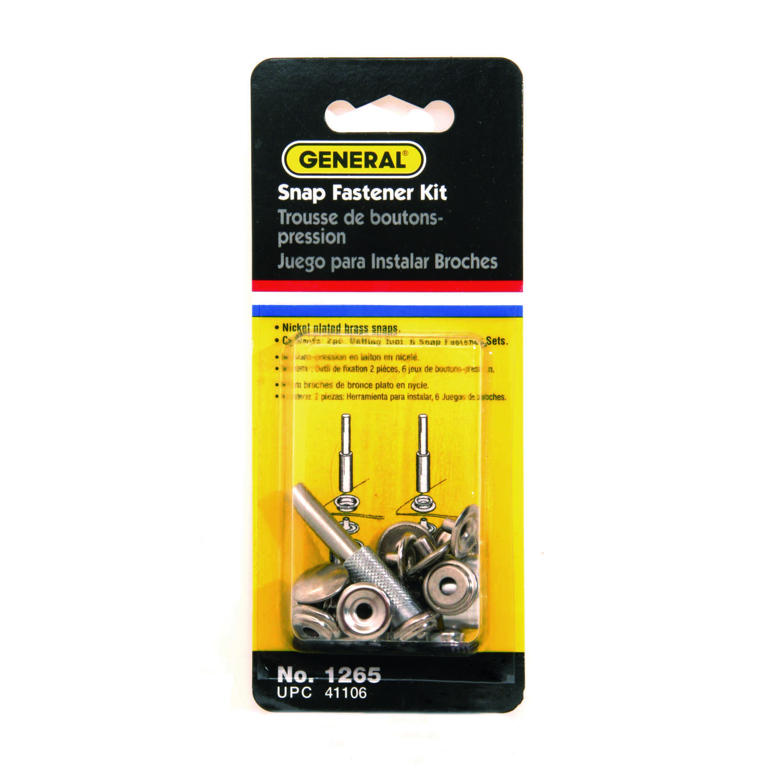 General Brass Snap Fastener Kit 1 pk