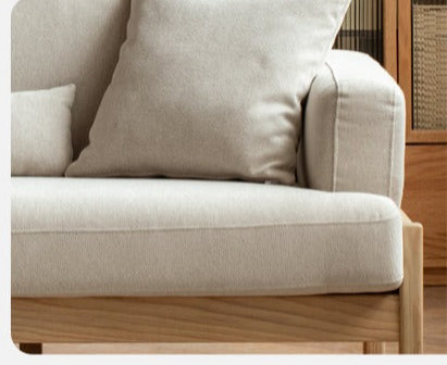 Oak Solid Wood Cream Color 4 seater Sofa   Transitional   Sectional Sofas   by GVAwood  Houzz