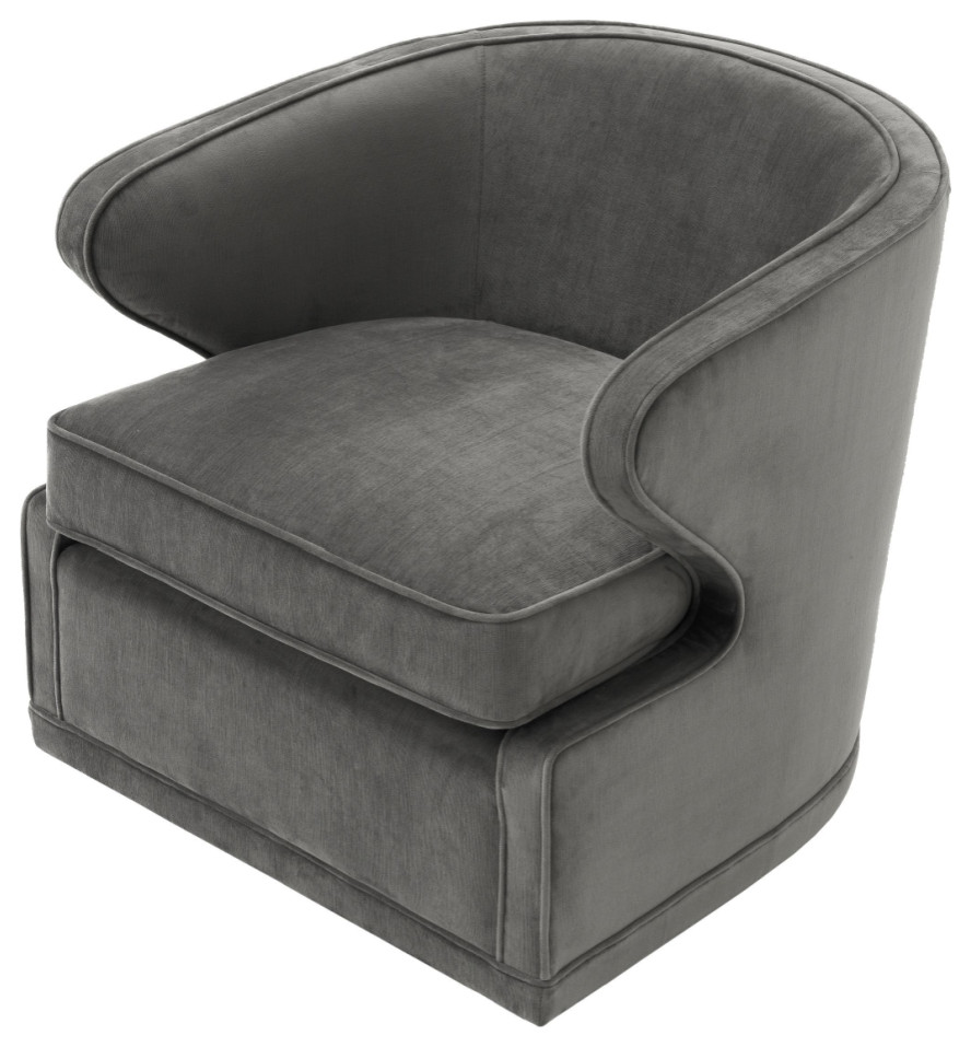 Dark Gray Swivel Chair  Eichholtz Dorset   Transitional   Armchairs And Accent Chairs   by Oroa   Distinctive Furniture  Houzz