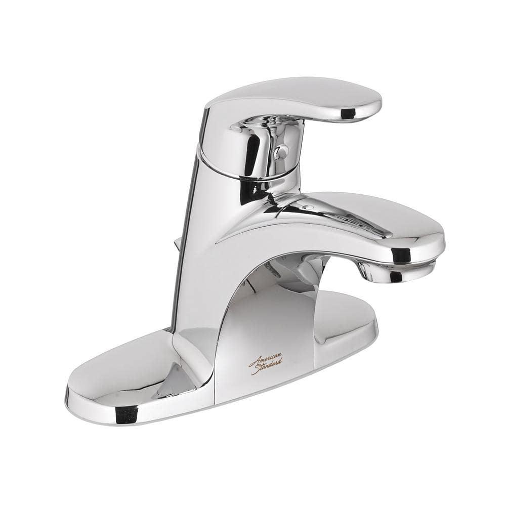 American Standard Colony Pro 4 in Centerset SingleHandle LowArc Bathroom Faucet with PopUp Assembly in Polished Chrome