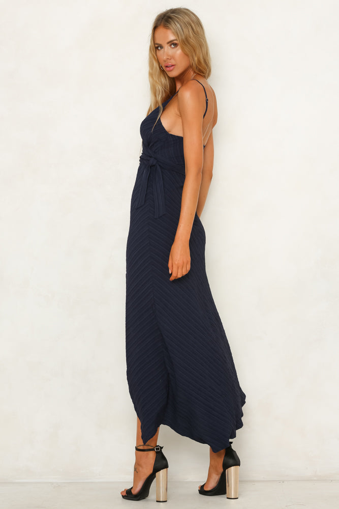 Kisses On The Forehead Midi Dress Navy