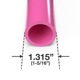 Formufit 1 in. x 5 ft. Furniture Grade Schedule 40 PVC Pressure Pipe in Pink (2-Pack) P001FGP-PK-5x2