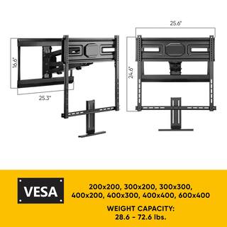 Atlantic Full Motion Spring Assist Fireplace Mount for 43 in. to 70 in. 63607420