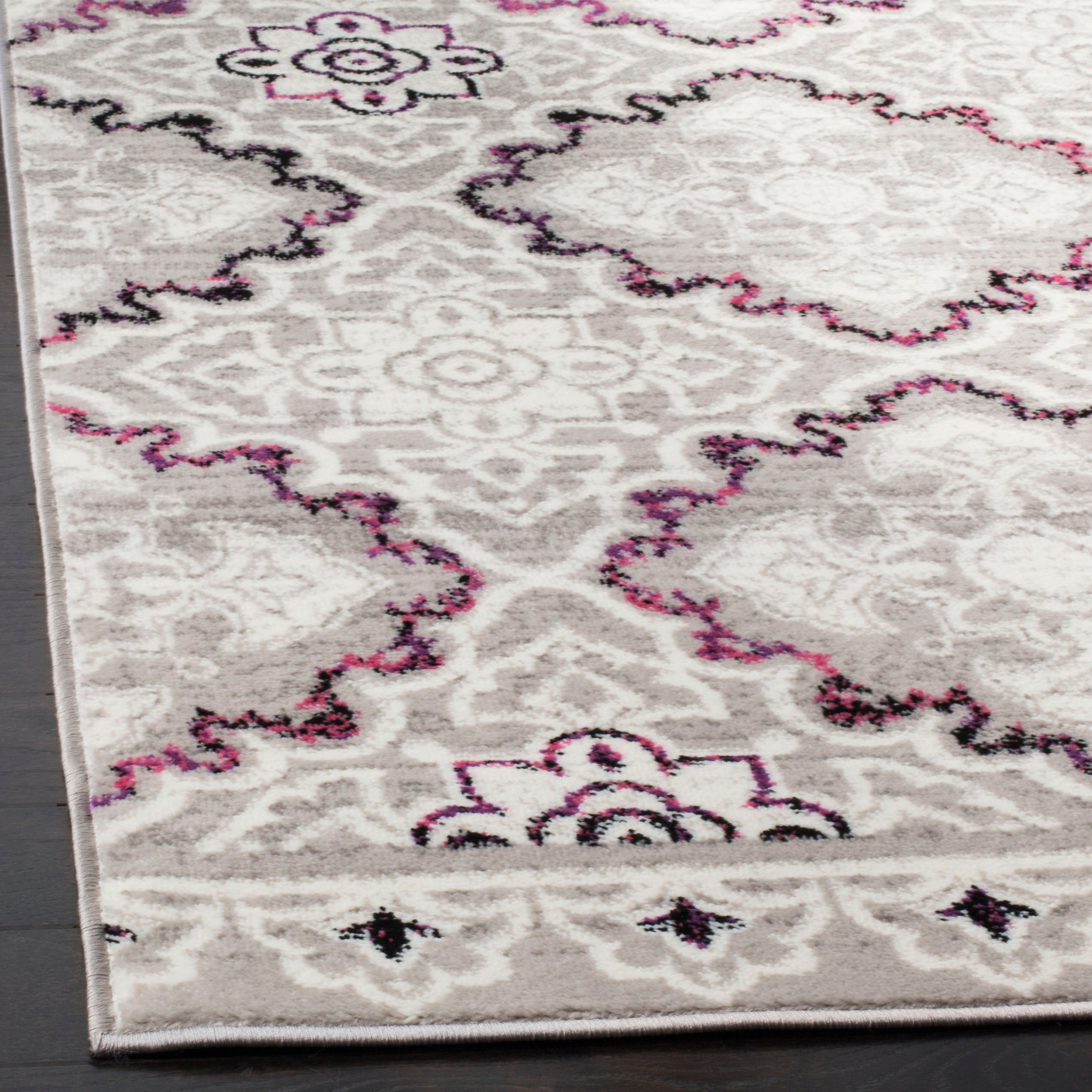 SAFAVIEH Skyler Willoughby Floral Area Rug, Grey/Pink, 51 x 76