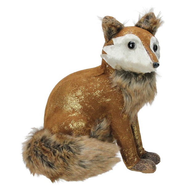 Plush Brown Sitting Fox Figure Animal Decoration