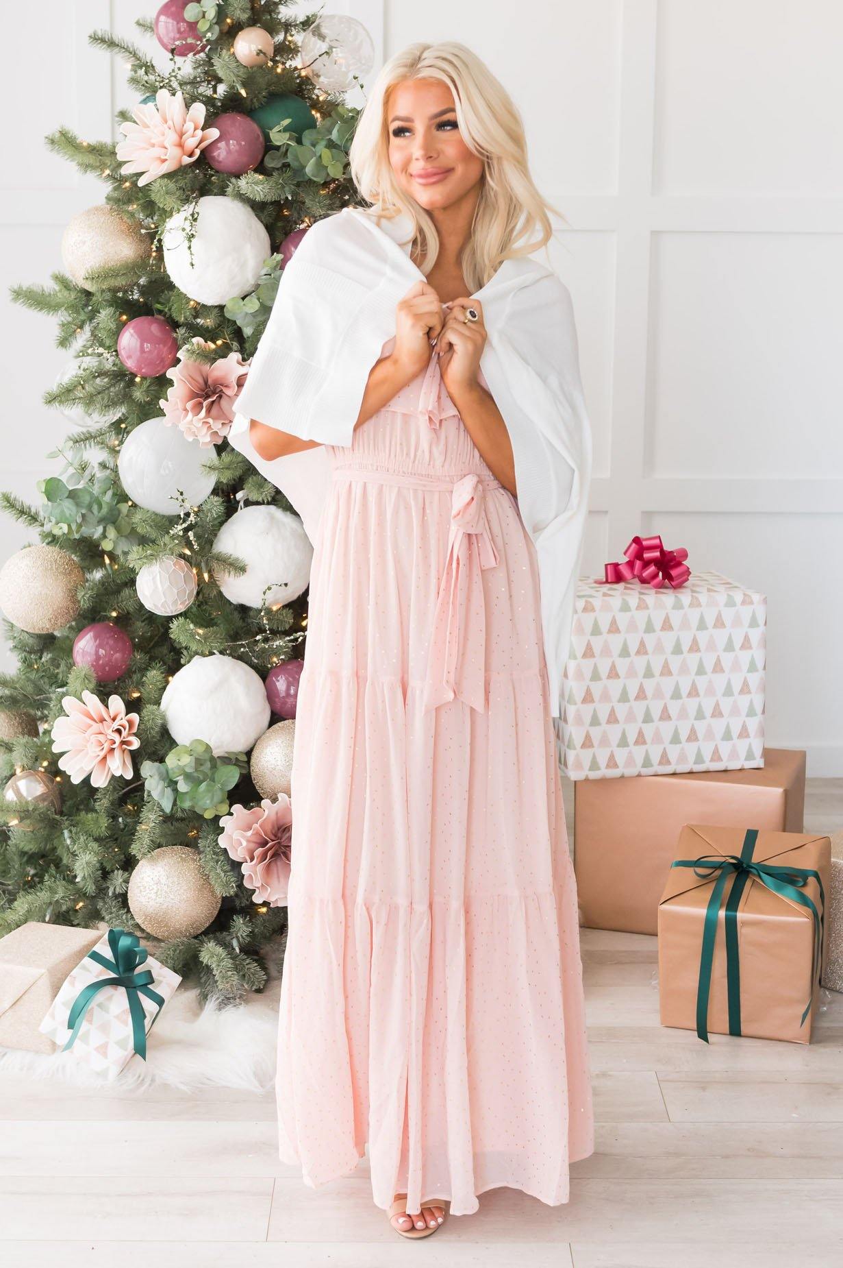 The Caroling Diamond Confetti Modest Maxi