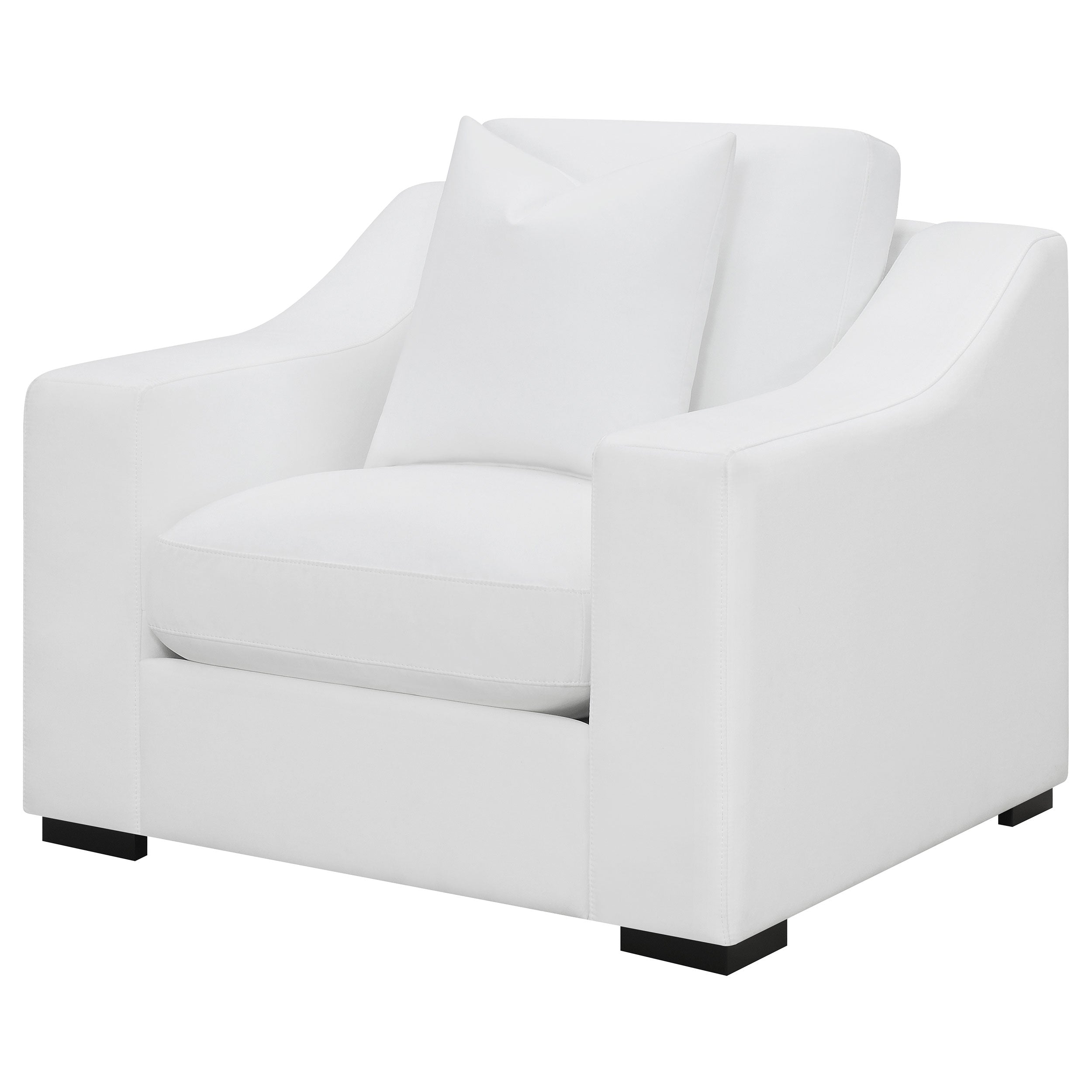 Ashlyn Upholstered Sloped Arms Chair White-509893