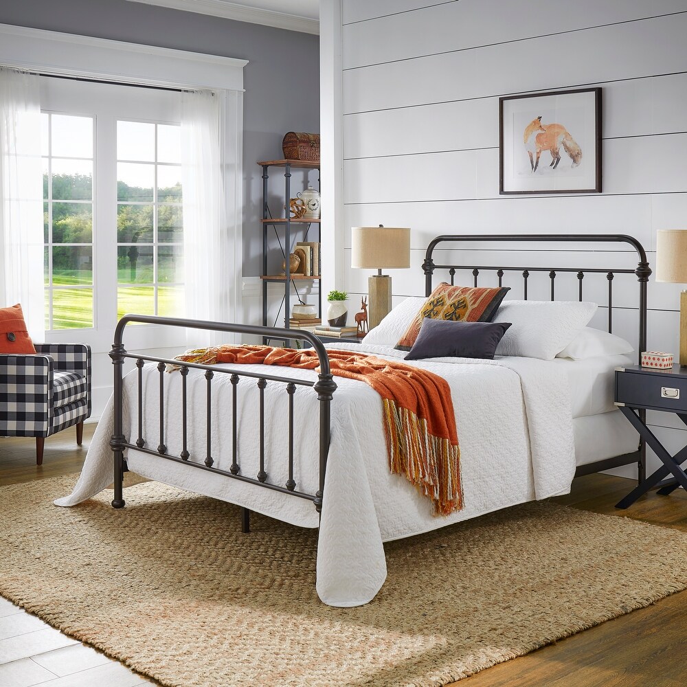 Giselle Antique Dark Bronze Iron Metal Bed by iNSPIRE Q Classic