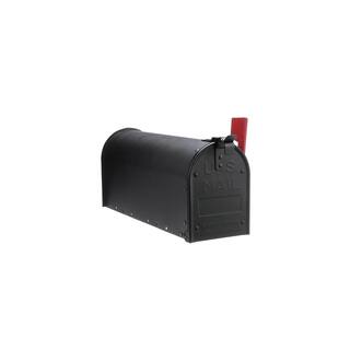 Architectural Mailboxes Admiral Textured Black Medium Aluminum Post Mount Mailbox ADM11BAM