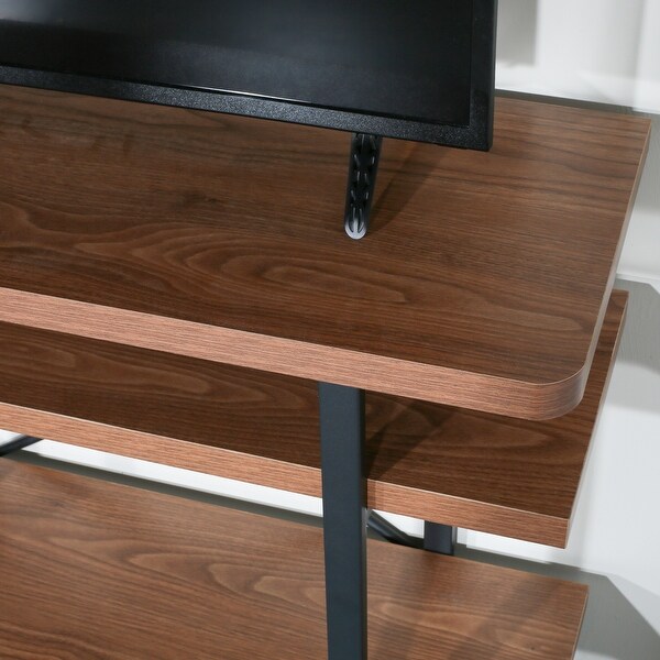 DAVEE 4-Tier Storage Media TV Stand - Walnut - 56.69*82.68*11.34 inches